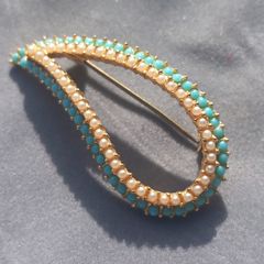 Stamped A595 1950s vintage brooch, no damage. D18 POST 3e