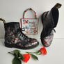 Dr Martens Union Jack 1460 8 eye black red leather boots England uk7 Image 9
