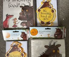 Party bags, invitations, napkins and thank you cards for a gruffalo birthday party