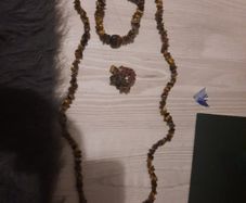 tigers eye necklace bracelet and ring