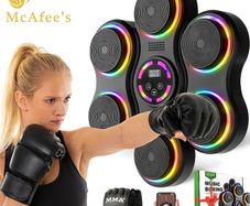 Music Boxing Machine  9 Speed Modes LED Wall Punch Pad with Glove