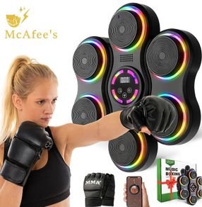 Music Boxing Machine  9 Speed Modes LED Wall Punch Pad with Glove