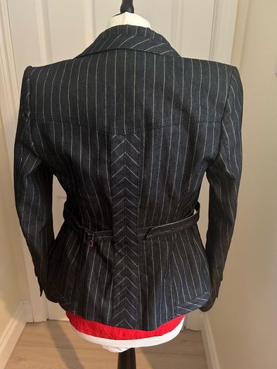 Bundle of 2 labels: Karen Millen denim jacket PLUS Phase Eight red top