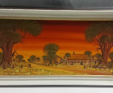 Sunset over queensland by j. kursak 1981 painting