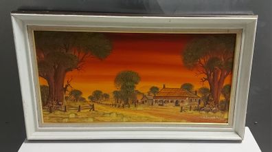 Sunset over queensland by j. kursak 1981 painting