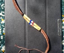 Leather and wood beaded bracelet (18-25cm)
