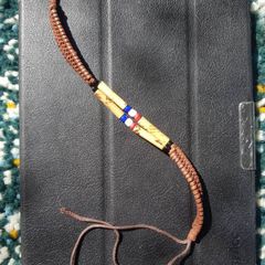 Leather and wood beaded bracelet (18-25cm)