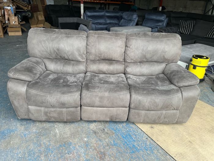 Grey 3 seater recliner sofa.