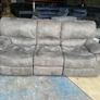 Grey 3 seater recliner sofa. Image 7