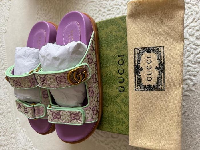 Gucci GG Crystal Canvas Sandals