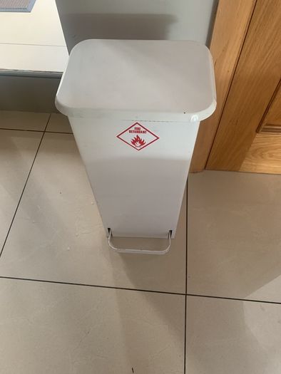 Fire retardant metal waste bin