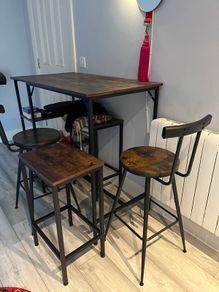High table with stools