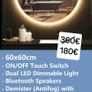 LED Bathroom Mirror Defogger Bluetooth Round 60cm Dual LED Image 2