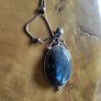 Beautiful Natural large labradorite pendant sterling silver with chain Image 2