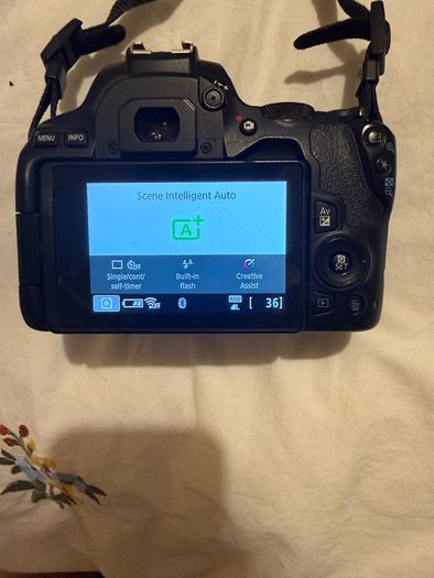 Canon EOS 250D DSLR Camera with + 50mm lens +18-135mm lens + and selfie tripod.
