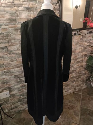 Noa Noa Copenhagen Black velvet button overcoat UK 10 to 12 Postage included