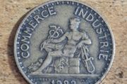 France 1922, 1 Franc Coin, Chamber of Commerce - free standard postage