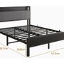 King Size Bed Frame with Wooden Storage Image 9