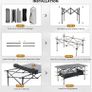 Camping Table, Alloy Steel Roll-up Picnic Table with Large Storage and Carrying Bag for Outdoor Picnic, Camping, BBQ, Party, Backyard, Beach (table/95x55x60cm) Image 6