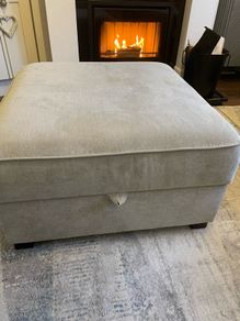 Grey footstool with storage