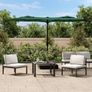 Double-Head Garden Parasol with LEDs Green 316x145 cm Image 2