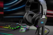 Havit RGB Headset Stand with 3.5mm AUX and 2 USB Ports Headphone Holder for Gamers Gaming PC Accessories Desk Black and White