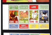 1997 Ireland Greetings Commemorative Stamp Booklet Mint Never Hinged (MNH). Hibernian HB57.  Images of Panes shown