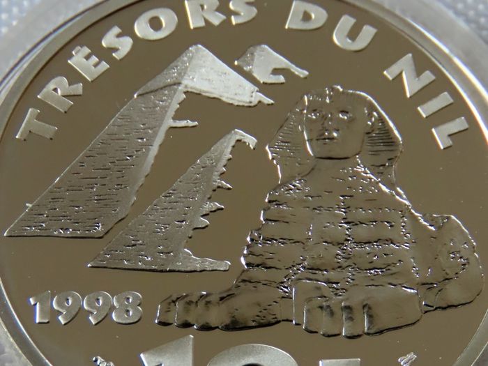 Nefertiti Treasures of the Nile France 10 Francs 1998 Silver Proof Coin Egypt Series