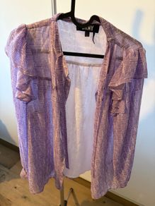DKNY Lilac Printed Blouse Size Large Excellent Condition