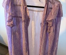 DKNY Lilac Printed Blouse Size Large Excellent Condition