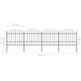 Garden Fence with Spear Top Steel (1.5-1.75)x6.8 m Black Image 5