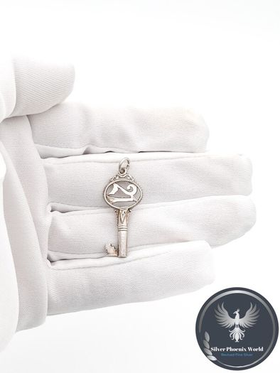 Vintage Sterling Silver 21st birthday Lucky Key Charm