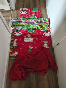 Kids Single Christmas "Elf on the Shelf" Duvet Cover Set with Matching Fitted Sheet