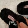Juicy couture black studded fluffy slippers/sliders Image 3