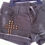 Gray studded shorts Image 3