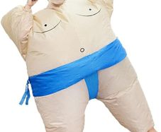 Inflatable Sumo Wrestler Costume Suit for Kid Blow up Party Fat Suit Funny Halloween Costume Kids Cosplay Fancy Dress Outfit under 110cm (FREE SHIPPING)