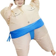 Inflatable Sumo Wrestler Costume Suit for Kid Blow up Party Fat Suit Funny Halloween Costume Kids Cosplay Fancy Dress Outfit under 110cm (FREE SHIPPING)