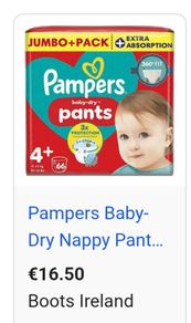 Pampers pull ups size 4 +