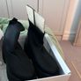 Fab black ankle boots still in box, worn once.  Stretch fabric and block heel. Image 2