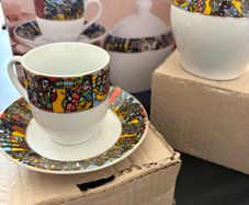 14-piece Ethiopian Art ("Saba Edition") coffee cup set