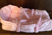 Dolls pink gingham Carry cot