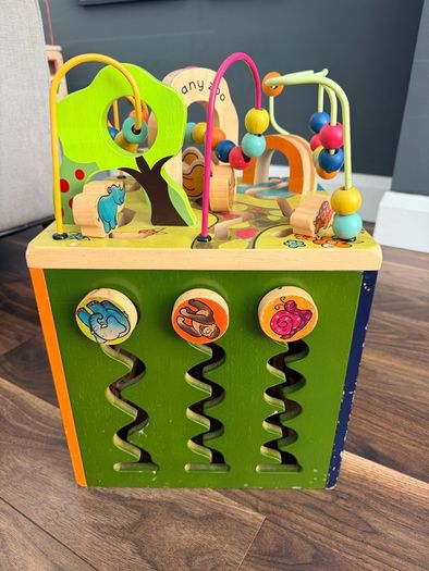 Zany Zoo wooden activity cube