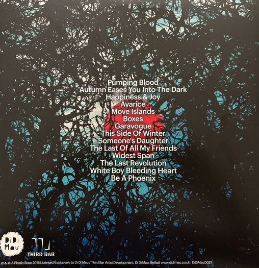 Autographed copy. A Plastic Rose - Flickering Light of an Inner War. Northern Ireland rock band. Limited edition - translucent red and blue vinyl. Like new. Bargain!