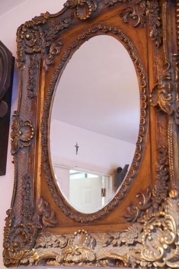 Vintage Ornate Gold Framed Mirror , Big ,Heavy and Thick 45" x 35" (Thickness 4")