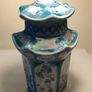 7" Signed Hand Painted Hexagon Ginger Jar Image 2