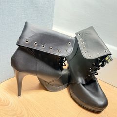 leather boots with stiletto heels