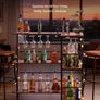 Home Bar Unit, L-Shaped Wine Bar Cabinet Table 3-Tier with Storage Shelves Image 3