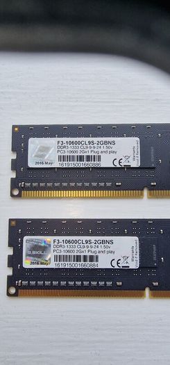 4gb (2x2gb) Ddr3 Desktop Ram 1333mhz Pc3-10600