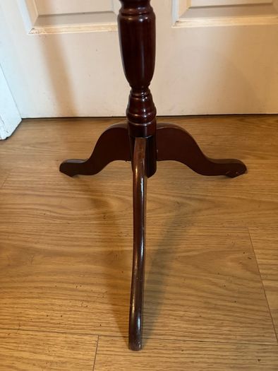 Vintage Leather Top Pedestal Stand or Torchere