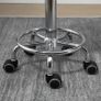 Set of 2 360 swivel rolling stools, seat adjustable 47-62H cm, chrome steel black synthetic upholstery Image 8